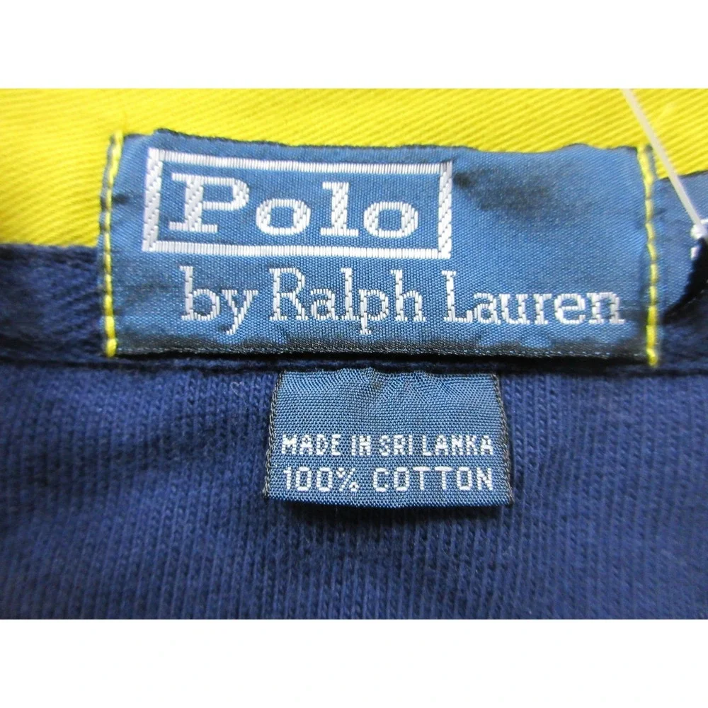 Vintage Polo Ralph Lauren Polo Shirt Mens Small Blue Rugby Cotton Newport‎ Logo
